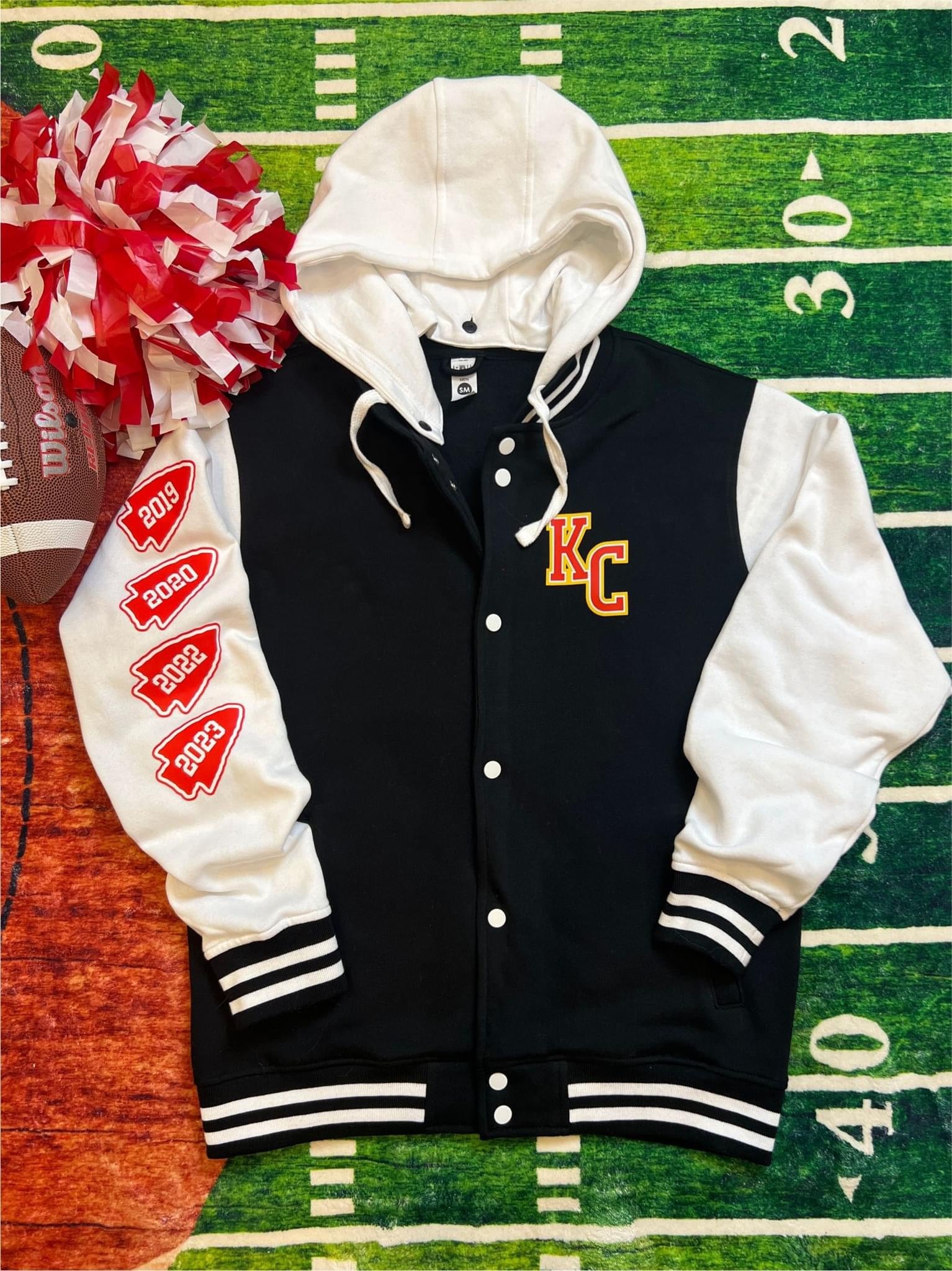 KC Letterman Jacket RUNS BIG! Go DOWN a Size!!! in RED or Black