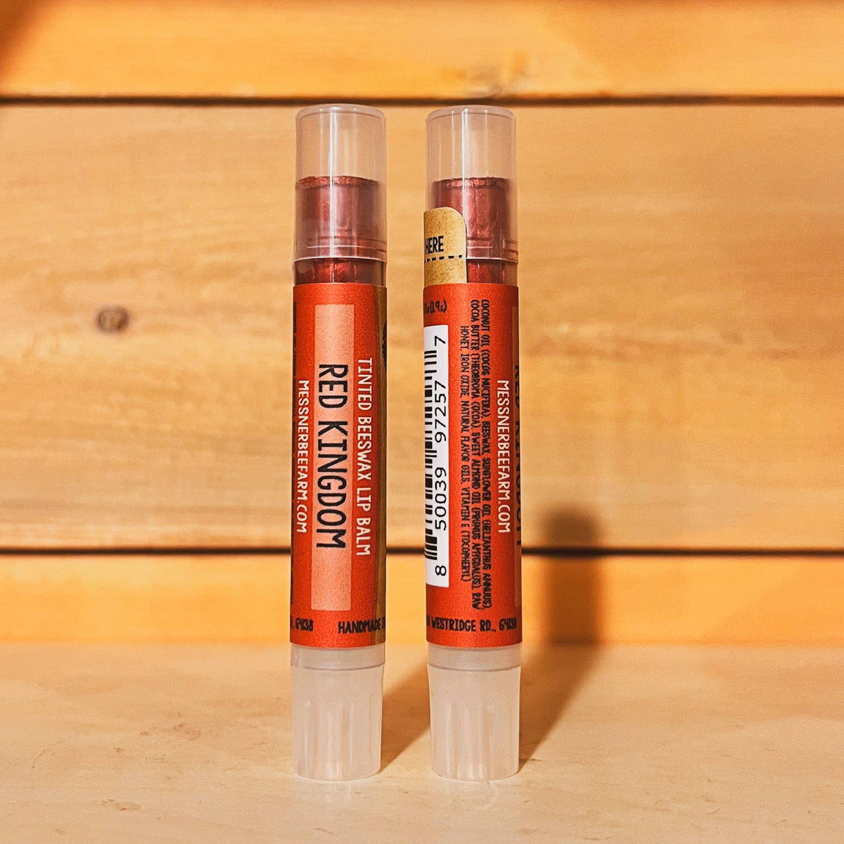 Red Kingdom Tinted Lip Balm - Beeswax and Raw Honey