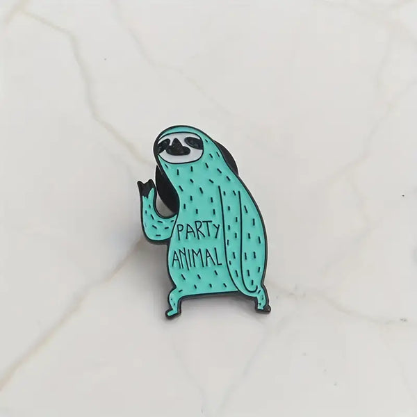 Adorable Cartoon Sloth DIY Metal Pin - Whimsical Cute Brooch