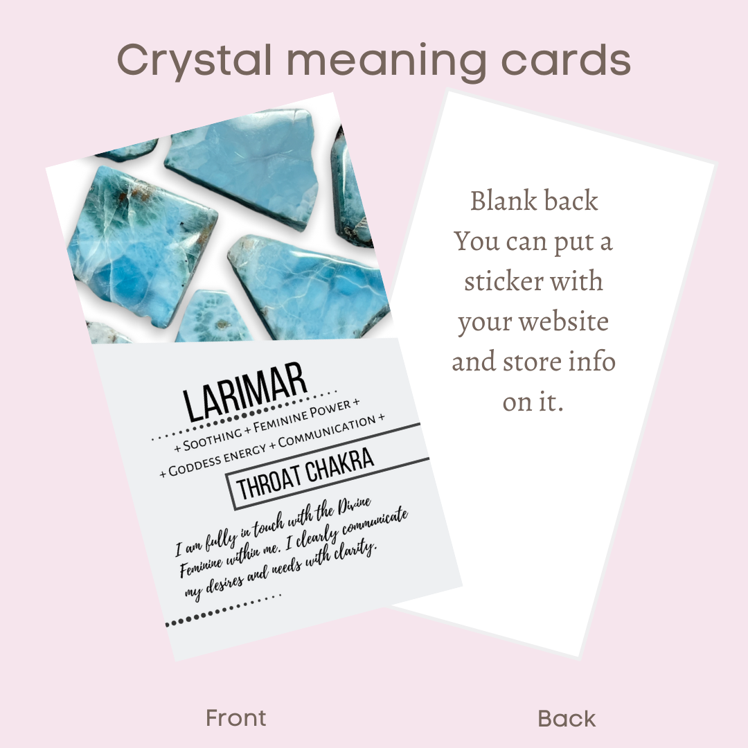 A-B Wholesale Pack of 20 crystal meaning cards (ONE DESIGN): Amazonite