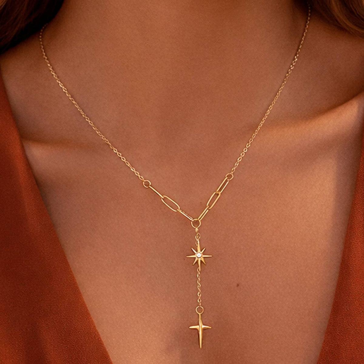 18K Gold Plated Waterproof Stainless Steel Chain Necklace