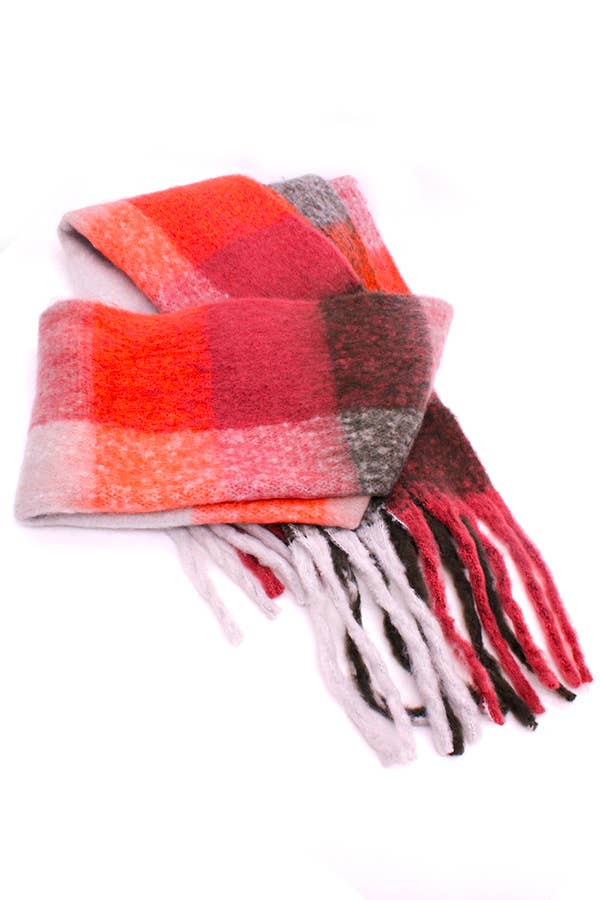 Oversize Soft Winter Scarf: Pink/Multi
