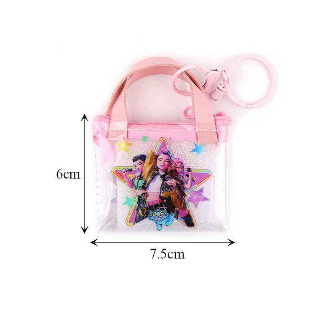 Kpop Demon Hunters HUNTRIX Transparent Mini Tote Keychain Bag Charm