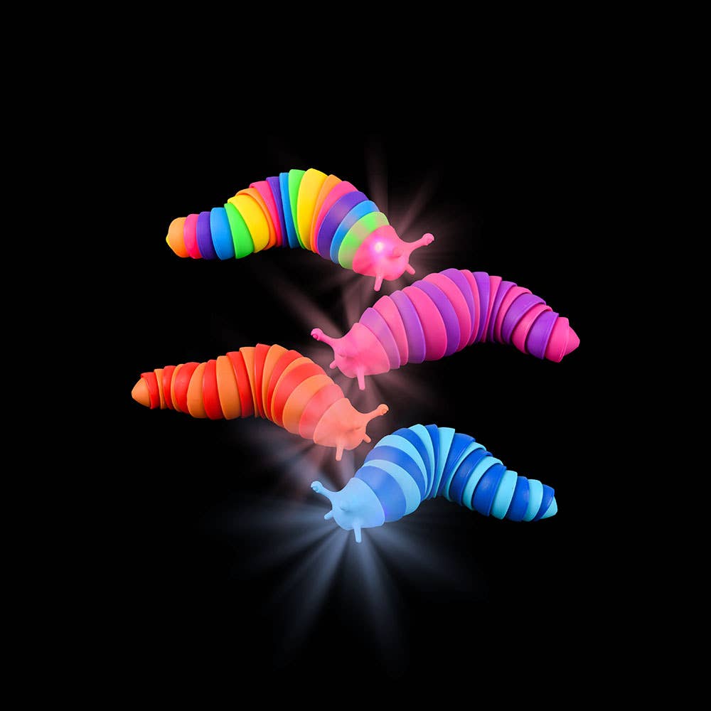 7" LIGHT-UP WIGGLE SENSORY SLUG 12CT