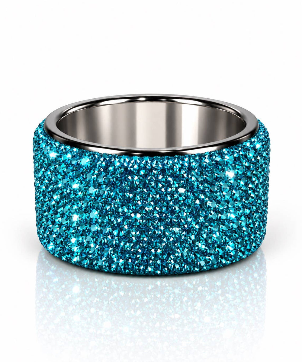 Rhinestone Candle Holder: Aqua