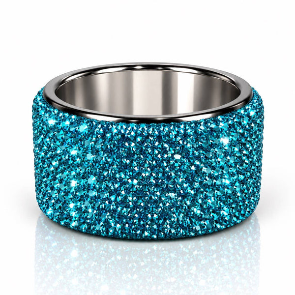Rhinestone Candle Holder: Aqua