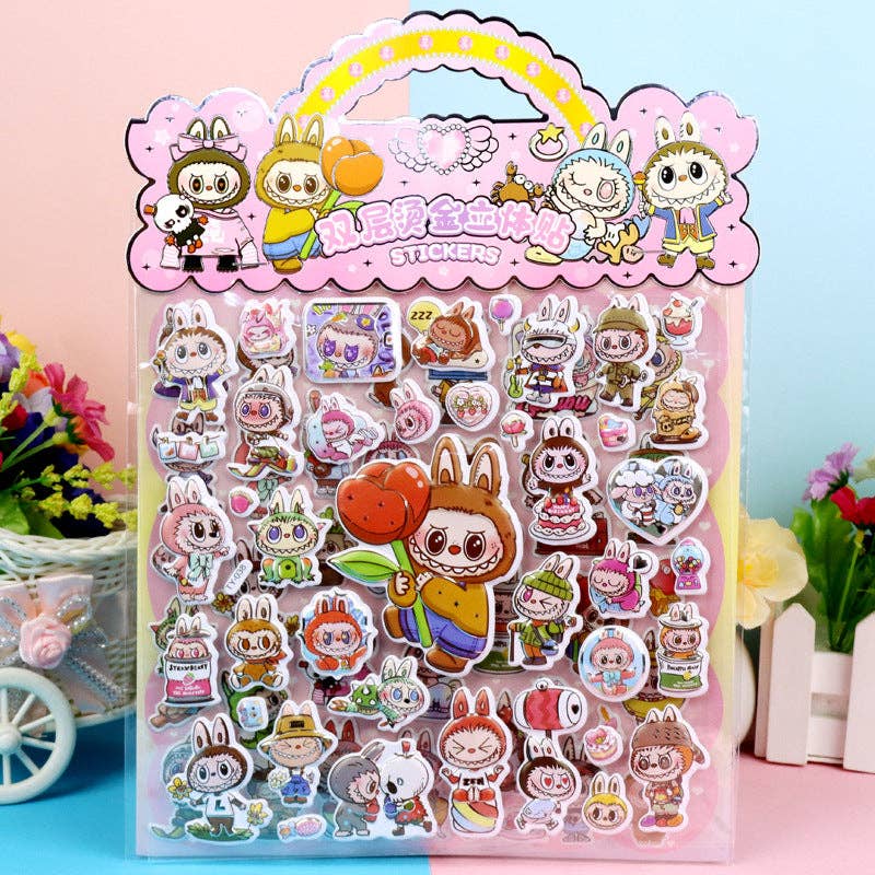 3D cute monster bubble sticker cartoon stickers