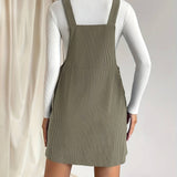 Leisure Corduroy shortall dress: Olive - Candle Queen Candles
