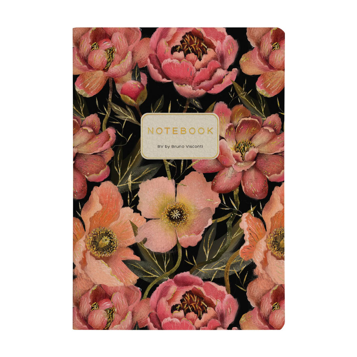 Vegan Leather A5 Notebook - Pink Blossoms