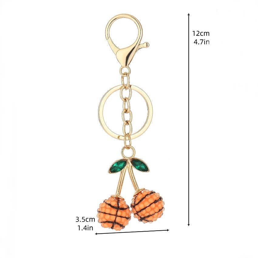 Bedazzled Cherry Sports Keychain