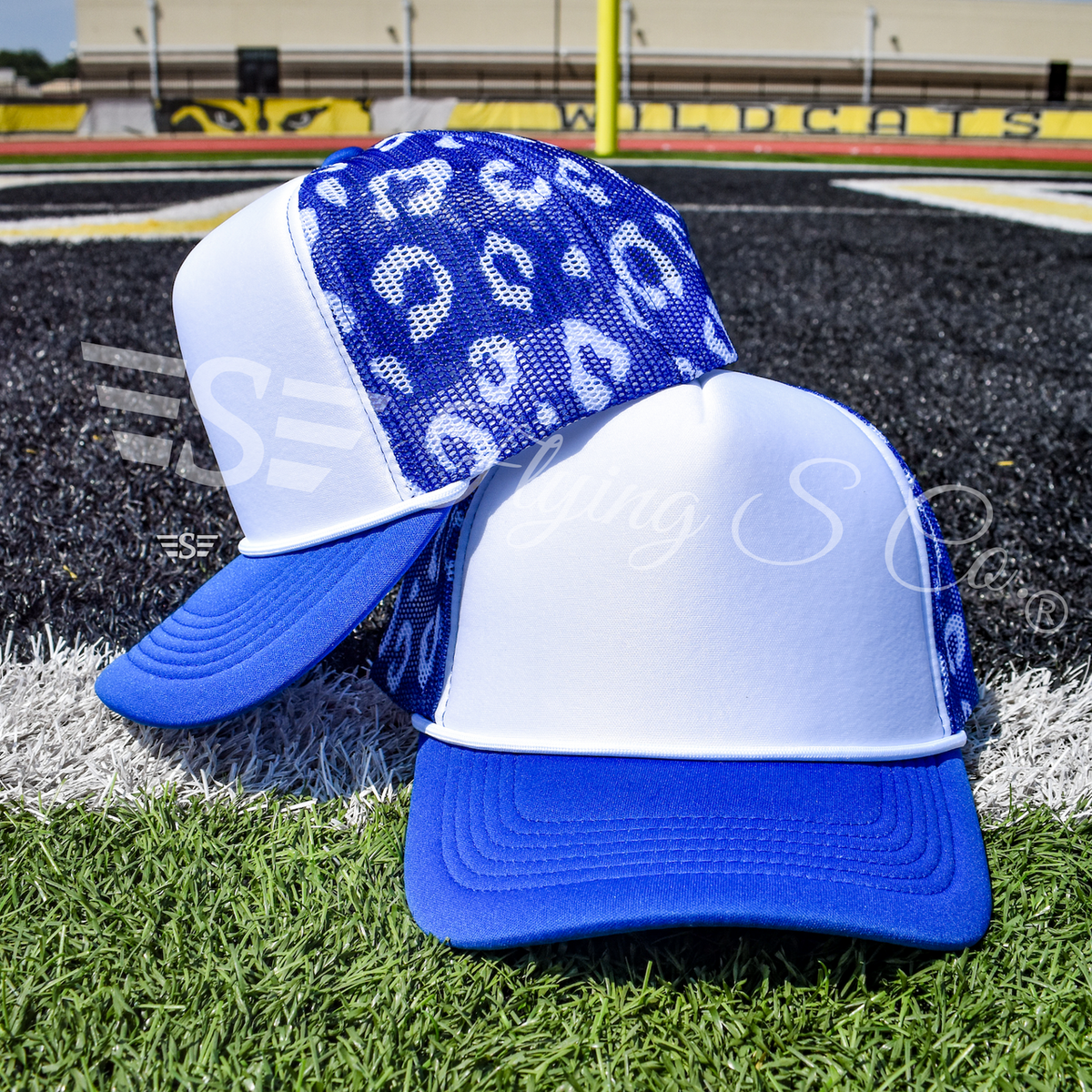 White Front Leopard Magna Pony™ Mesh Foam Trucker Hat: Red
