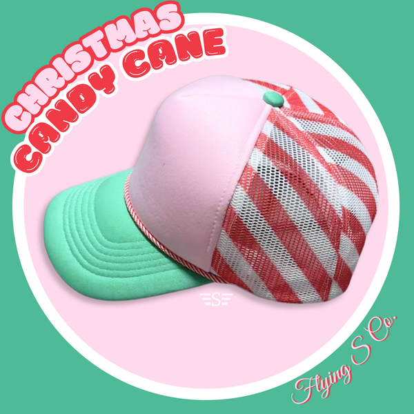 *LIMITED EDITION* Christmas Candy Cane Magna Pony™ Mesh Foam Trucker Hat