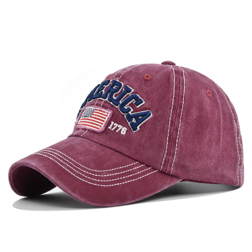 Fourth of July American flag baseball cap: Navy blue