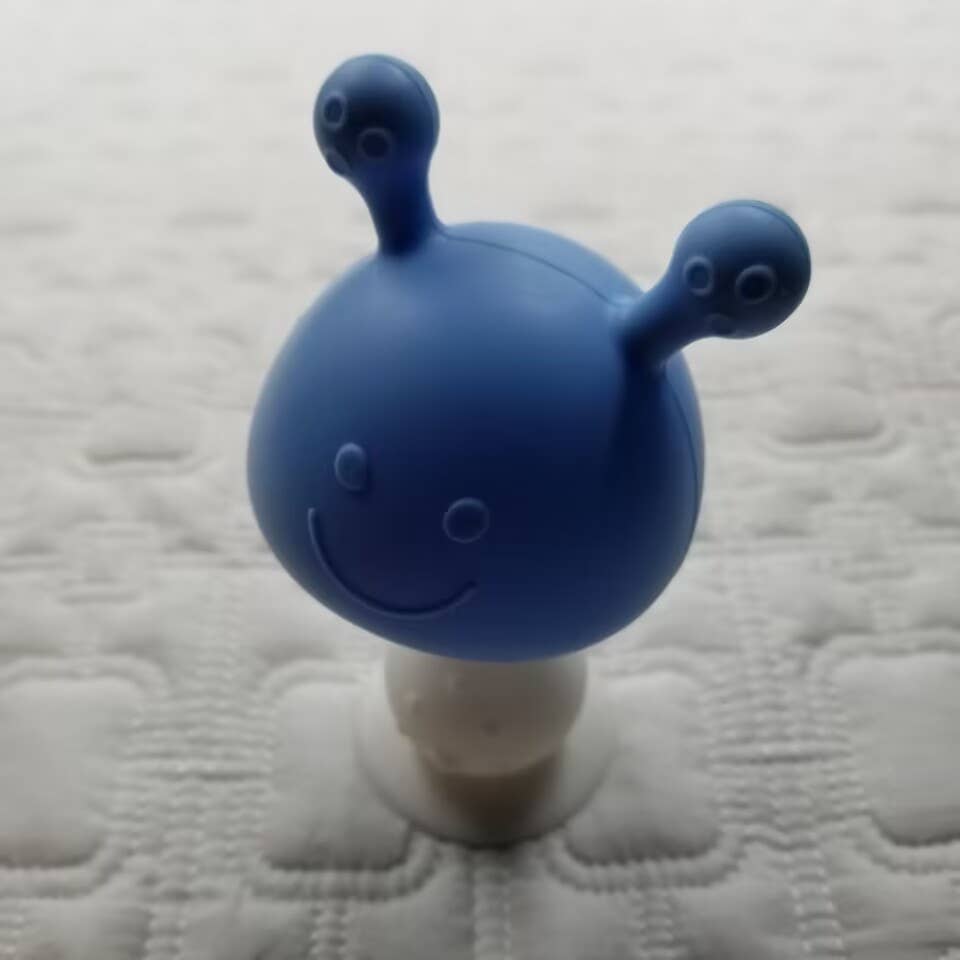 Silicone Mushroom Rattle Baby Teether Toy: Green