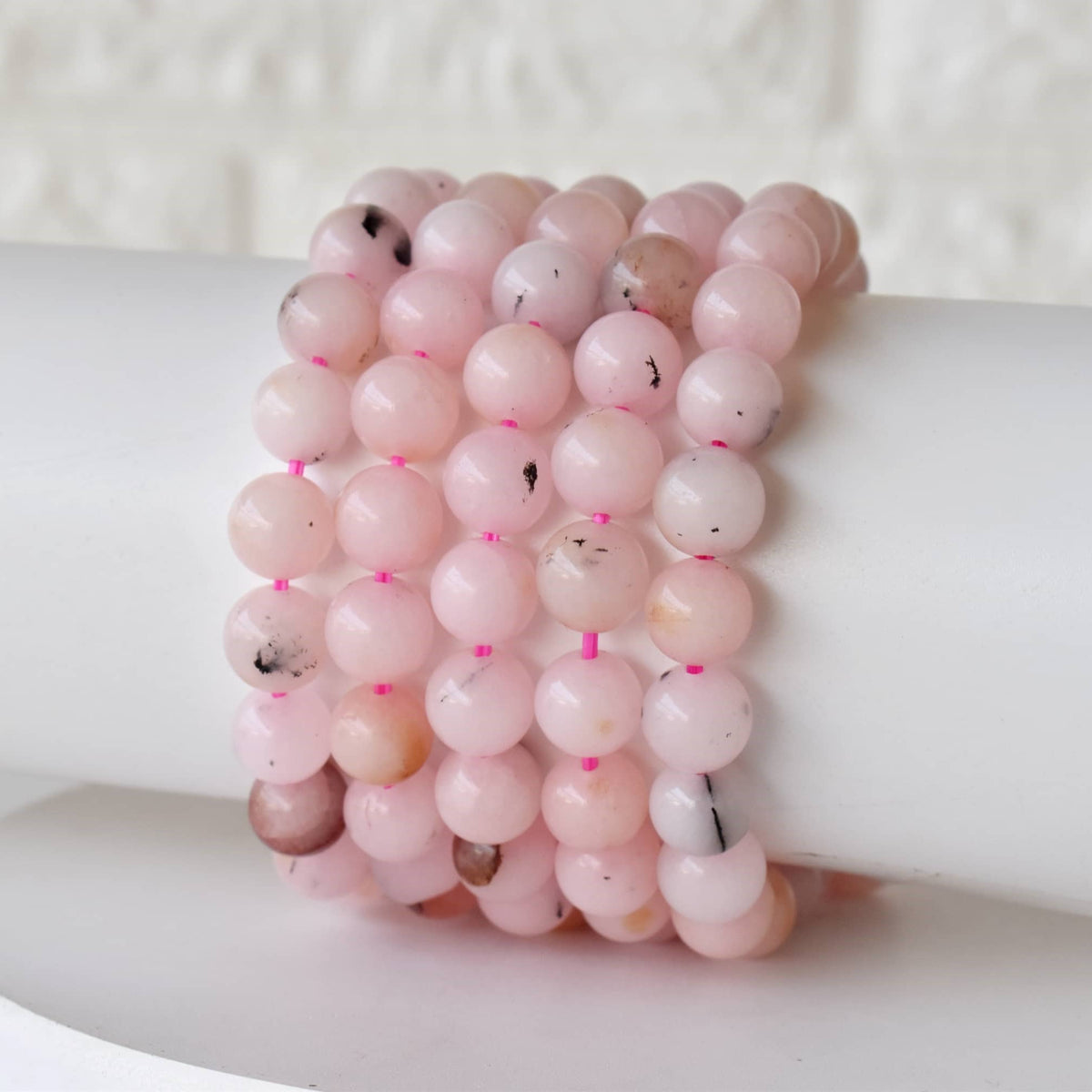 Healing Bracelet | Pink Opal | Gemstone Bracelet: 6mm - Candle Queen Candles