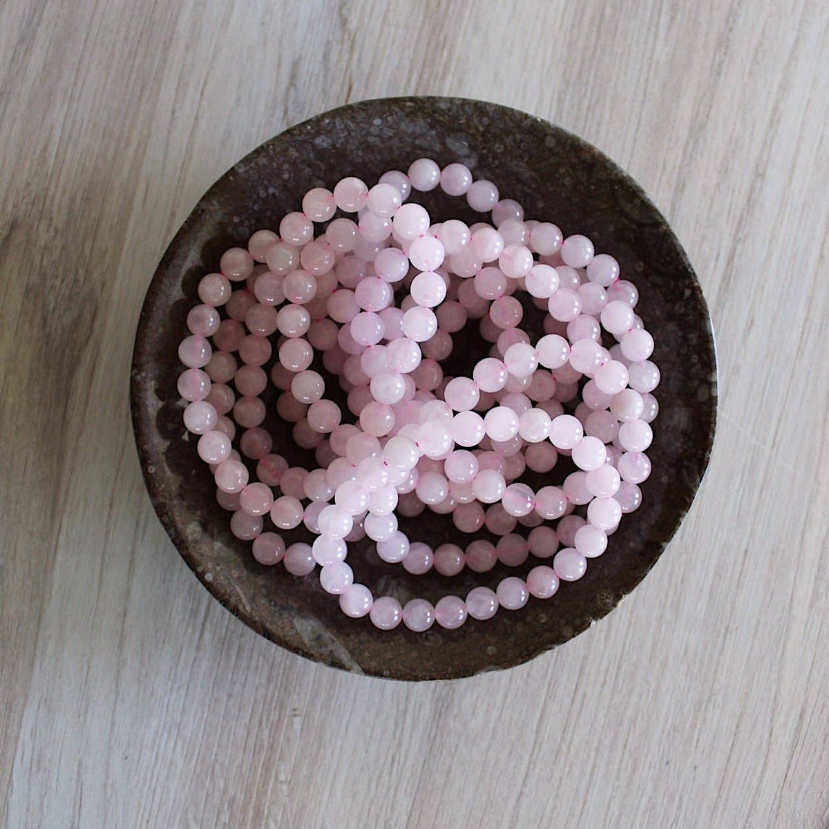 Rose Quartz Bracelet 4mm/6mm/8mm - Crystals & Stones: 8mm