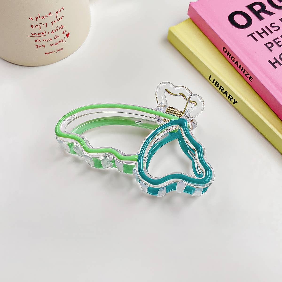 Colorful butterfly hairbow hair clip claw: Pink / Bow