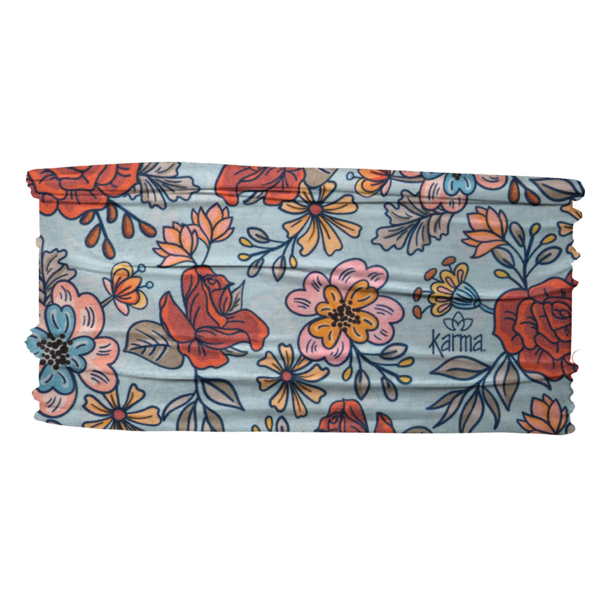 Thin Headband: Peach Split Floral