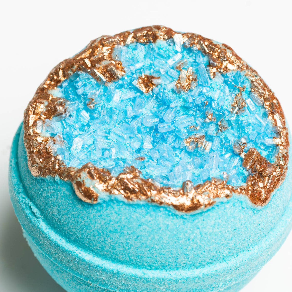 Crystal Geode Bath Bomb | Amazonite | Blue and Gold 💎