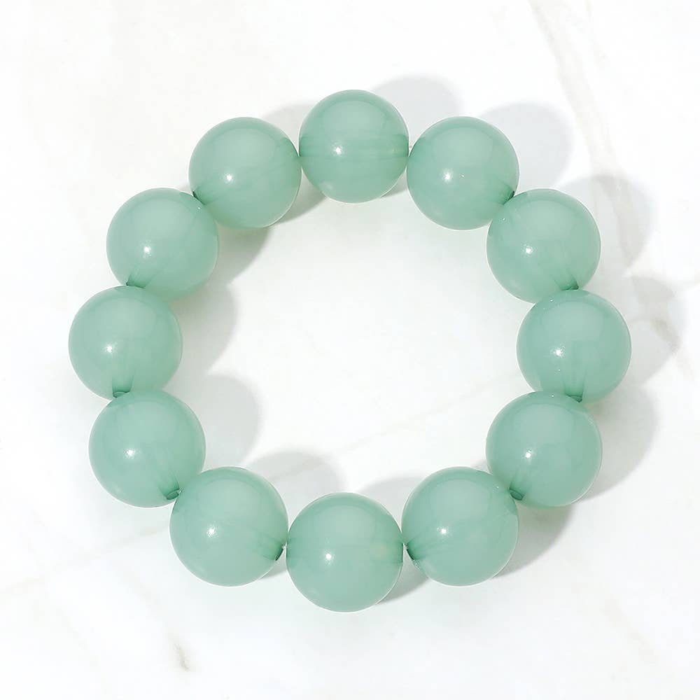 SECRET BOX_Chunky Round Beaded Stretch Bracelet: Multi