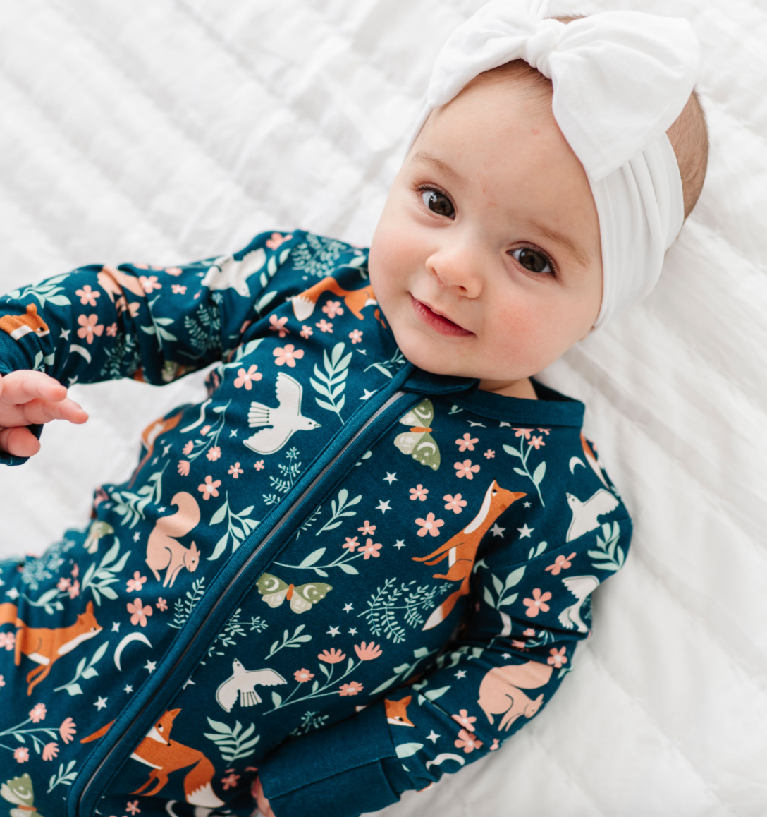 Baby Bamboo Pajamas - Bamboo Sleeper - Woodland - ALICE: 3-6m