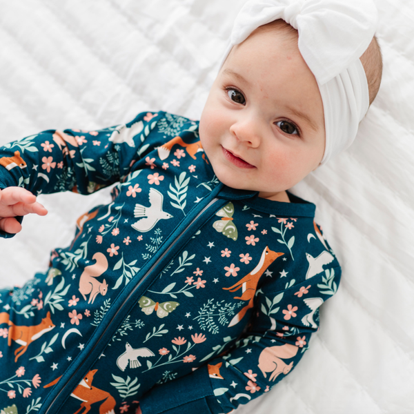 Baby Bamboo Pajamas - Bamboo Sleeper - Woodland - ALICE: 3-6m
