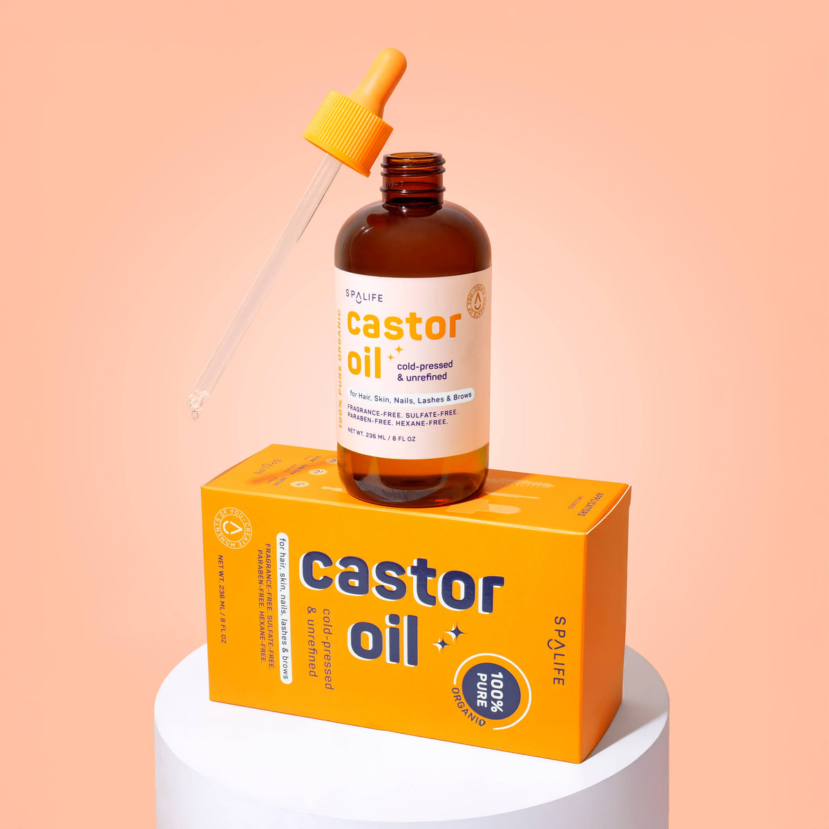 Castor Oil 100% Pure | For Hair, Skin, Nails, Lashes & Brows