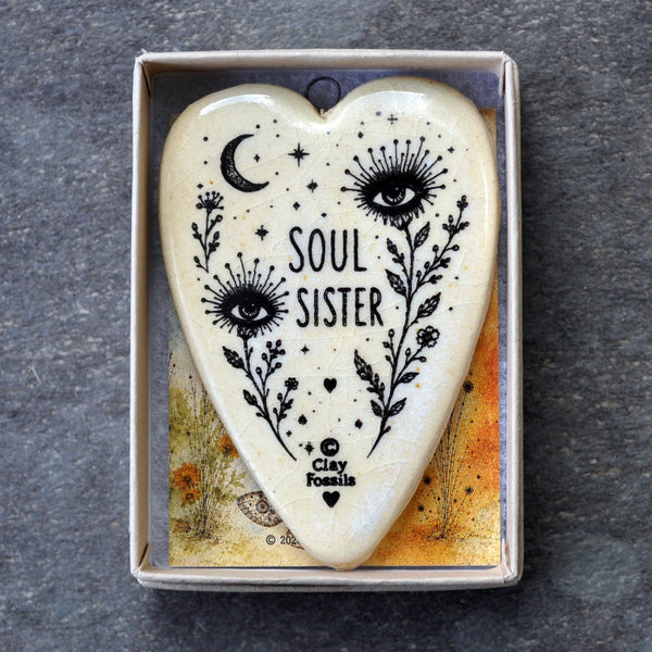 Soul Sister Eyeflowers, handmade USA, boxed gift, clay