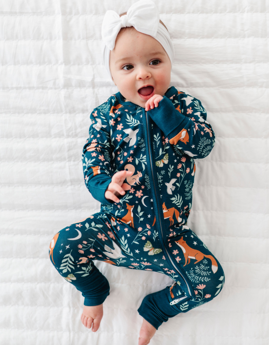 Baby Bamboo Pajamas - Bamboo Sleeper - Woodland - ALICE: 3-6m