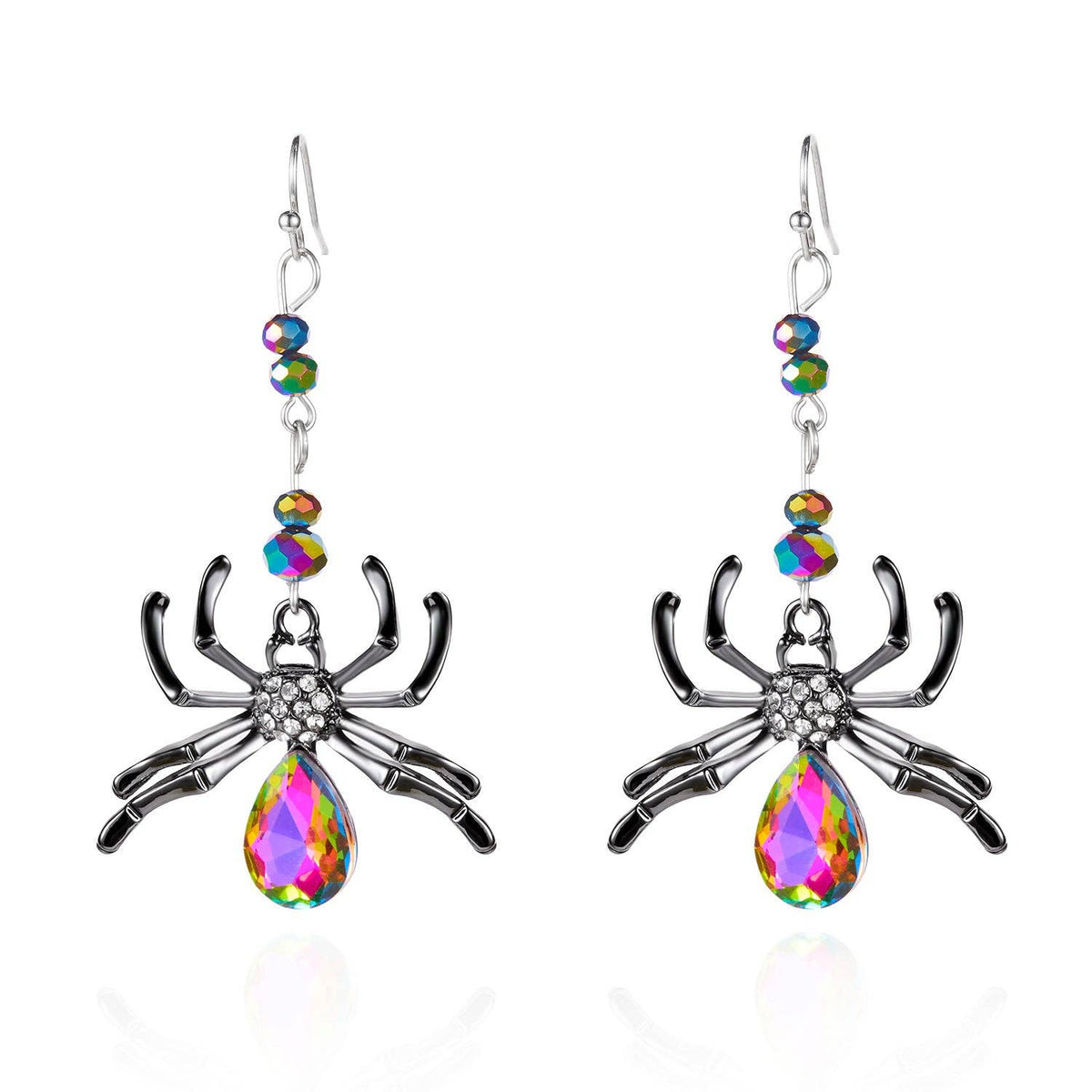 Halloween Funny Spider Women's Earrings: Colorful spider