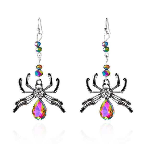 Halloween Funny Spider Women's Earrings: Colorful spider