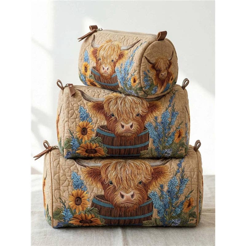 Quilted Makeup Organizer Bag Set: Style 3 / Small package G669: 6 inches x 3 inches x 3 inches