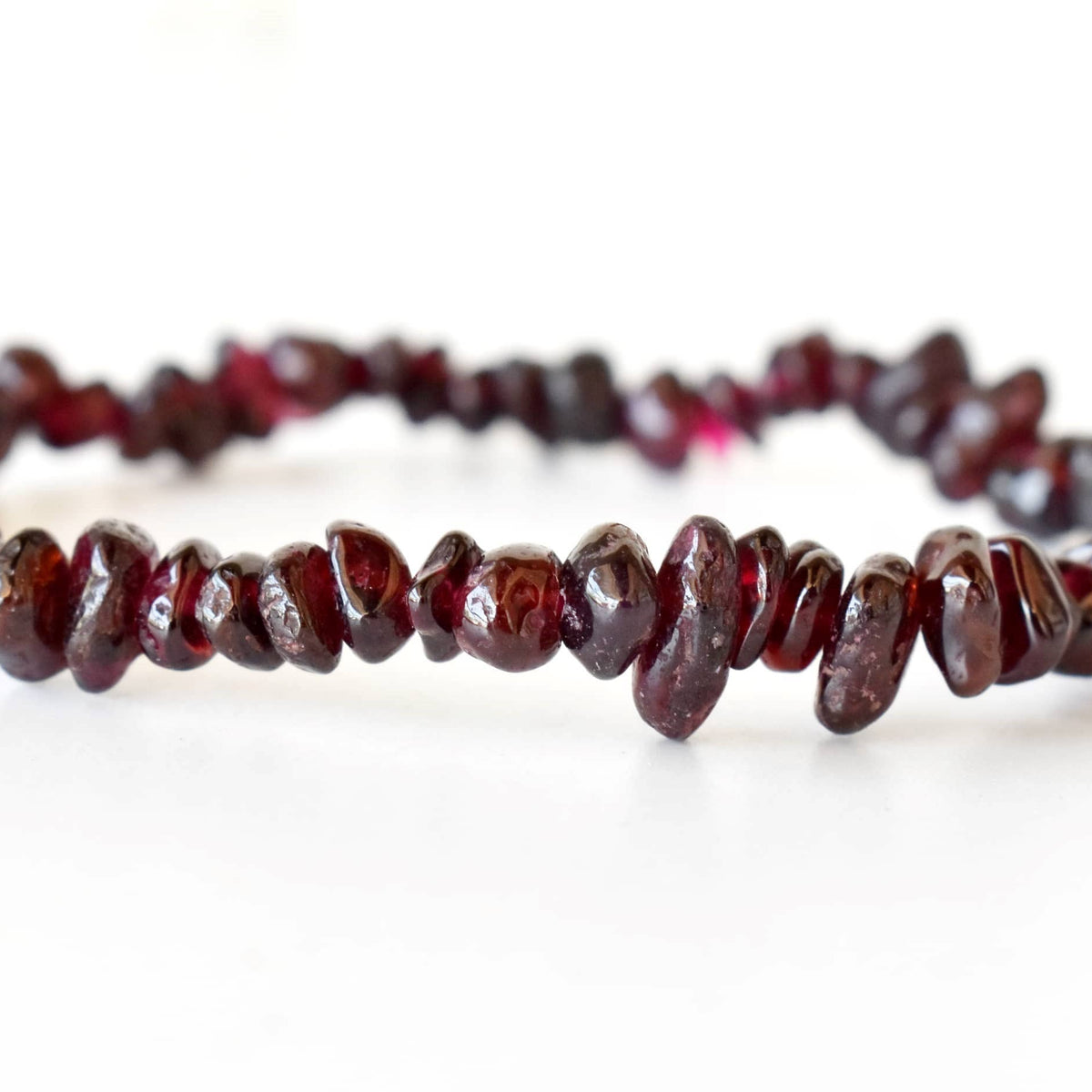 Healing Stone | Garnet | Chip Bracelet | Spiritual Jewelry - Candle Queen Candles