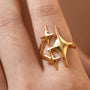 18K Gold Plated Waterproof Stainless Steel Star Ring