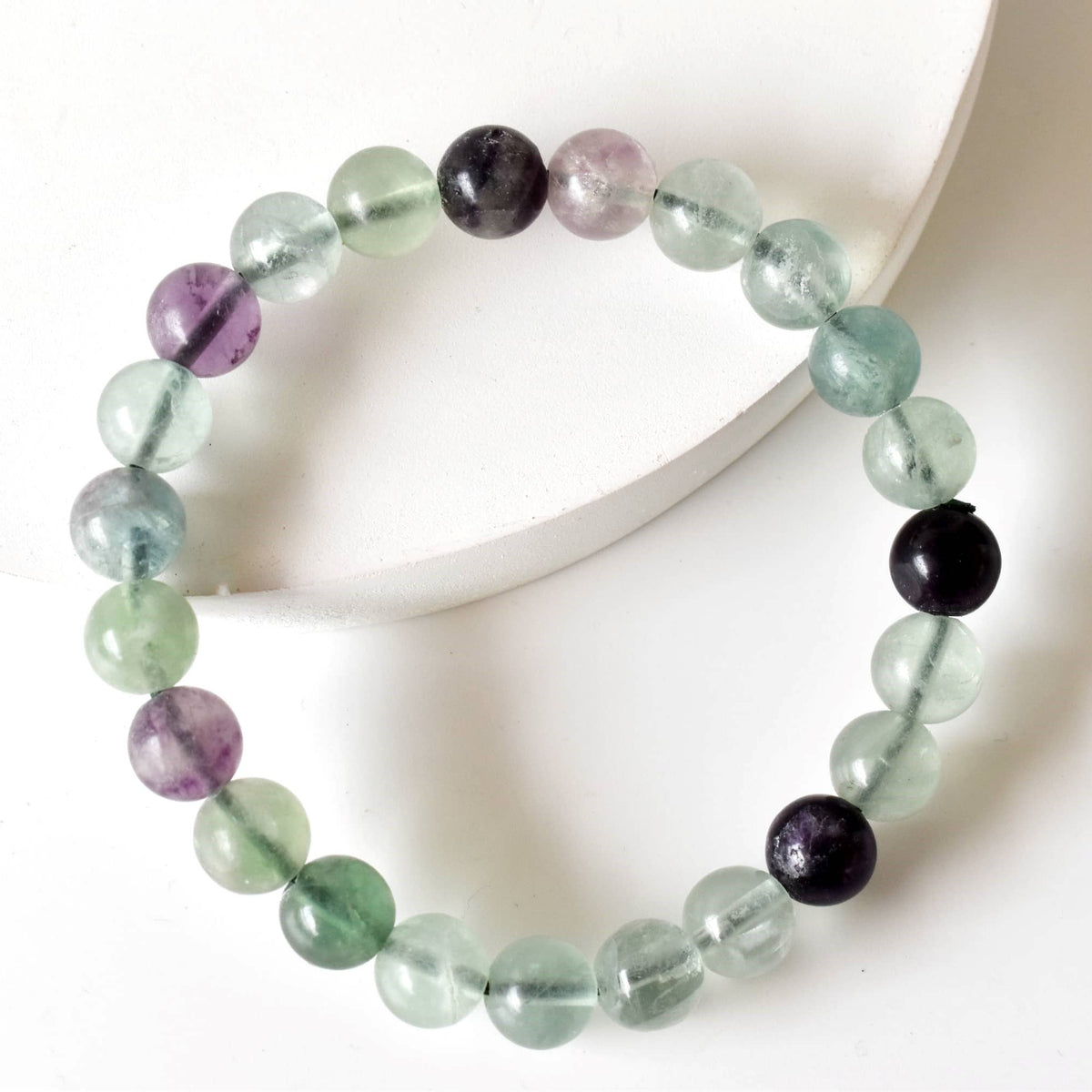 Healing Bracelet | Multi Fluorite | Gemstone Bracelet: 8mm - Candle Queen Candles