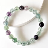 Healing Bracelet | Multi Fluorite | Gemstone Bracelet: 8mm - Candle Queen Candles