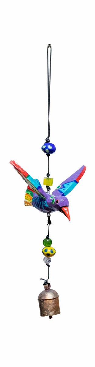 Happy Hummingbird (Hand Pained!) Beads & Bell