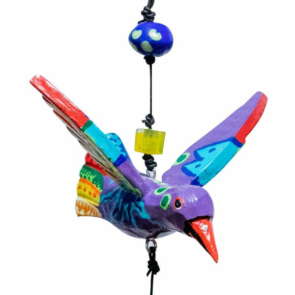 Happy Hummingbird (Hand Pained!) Beads & Bell