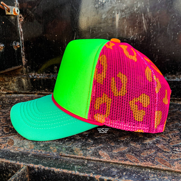 NEON LEOPARD Magna Pony™ Mesh Foam Trucker Hat