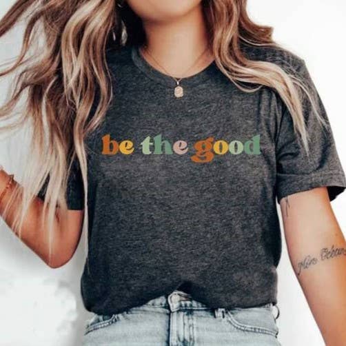 Be the good Letter printed tee: Black - Candle Queen Candles
