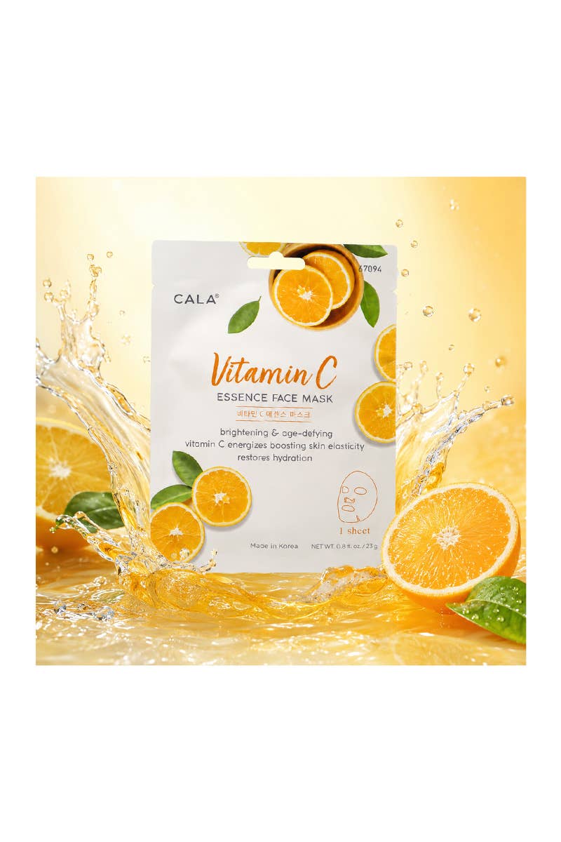 CALA 67094 Vitamin C Brightening Facial Mask Sheet - 12pcs