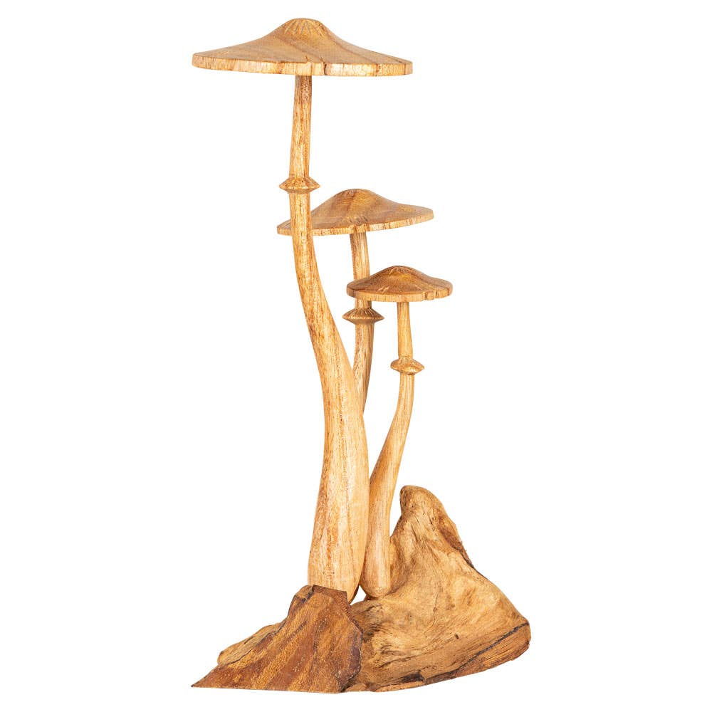 Triple Wooden Mushroom