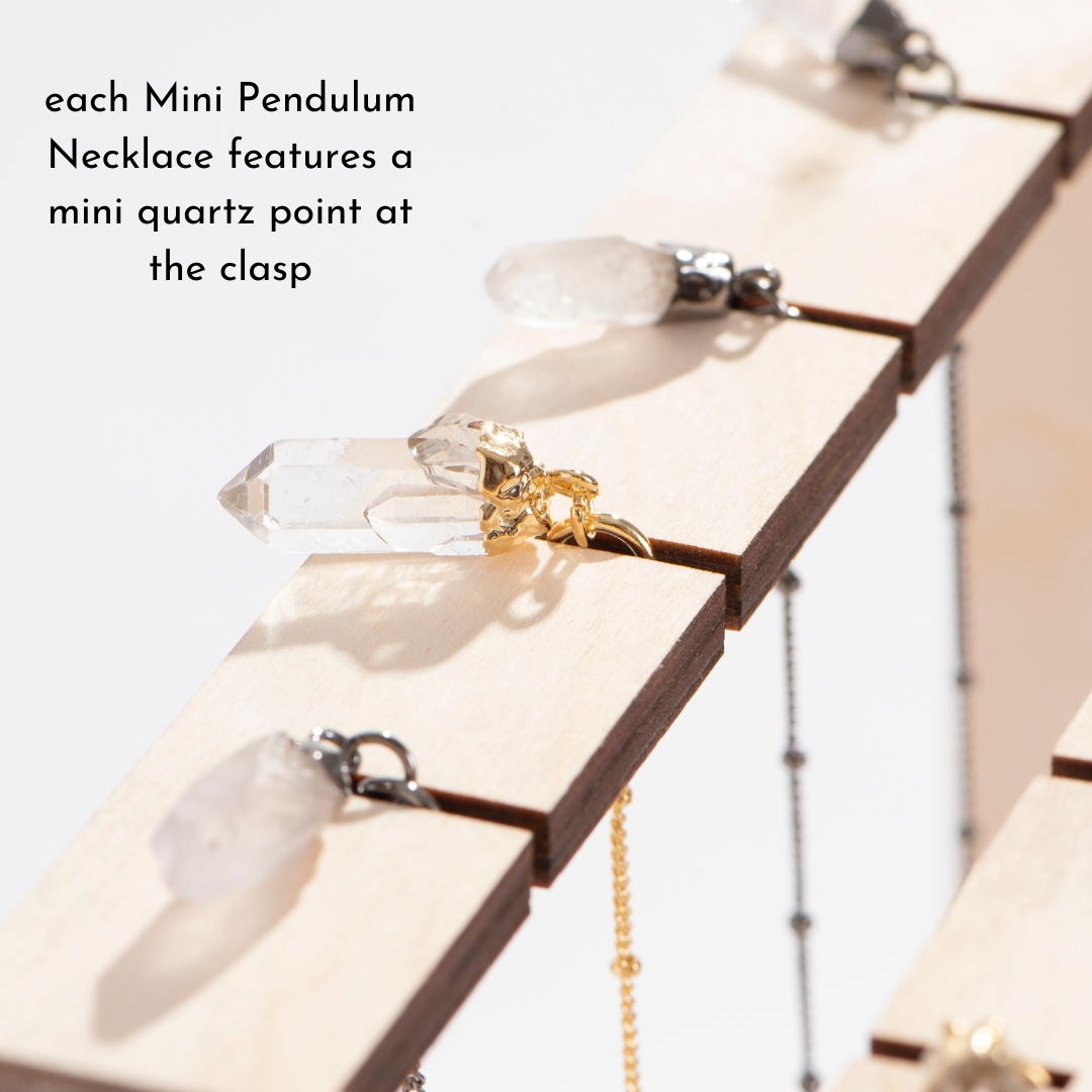 Mini Crystal Pendulum Necklace: Clear Quartz