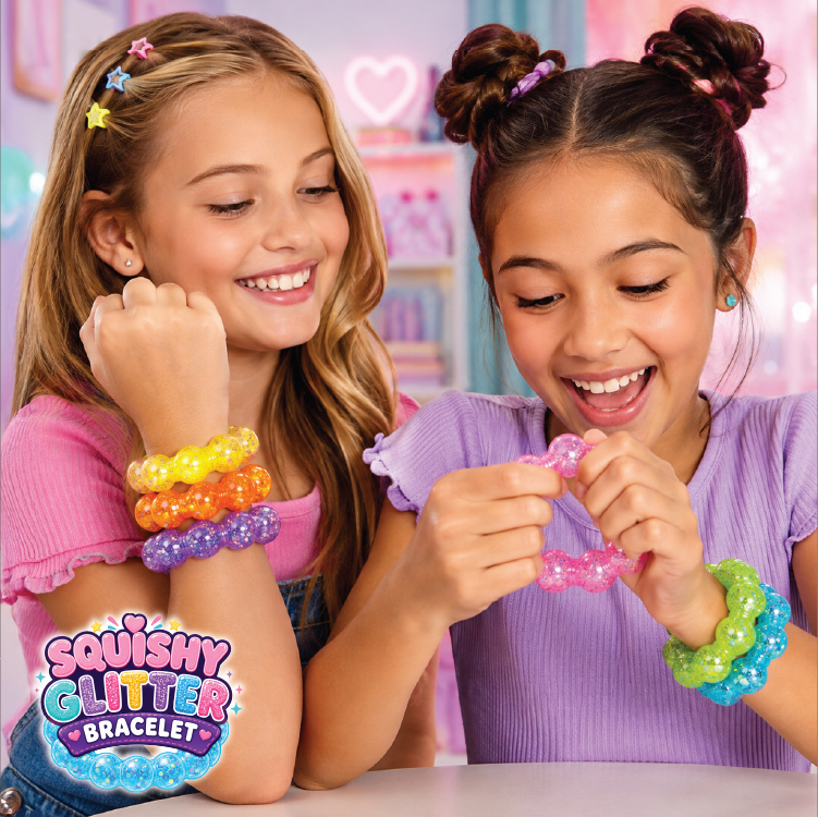 Fun Doh Squishy Sparkle Glitter Sensory Bracelet- 12/Display: Wholesale Price