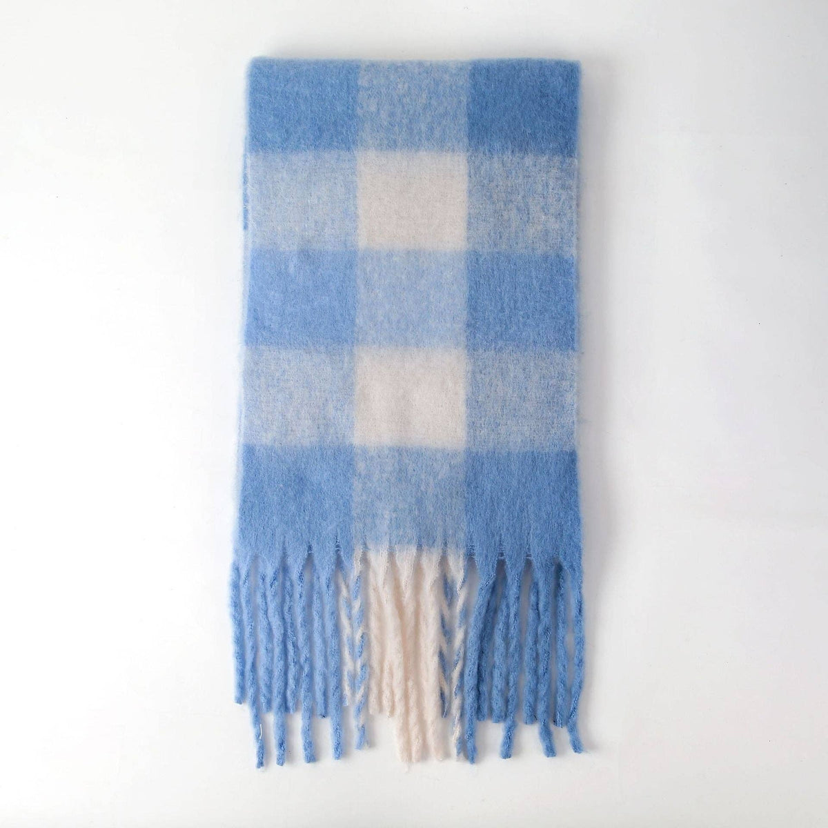 Plaid Pattern Wool Scarf for Women - Soft, Warm, and Stylish: Red Yellow Plaid