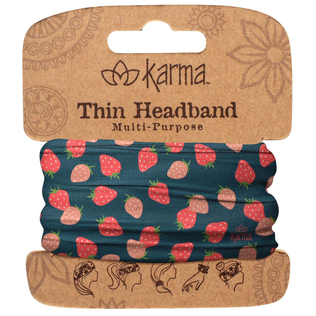 Thin Headband: Peach Split Floral