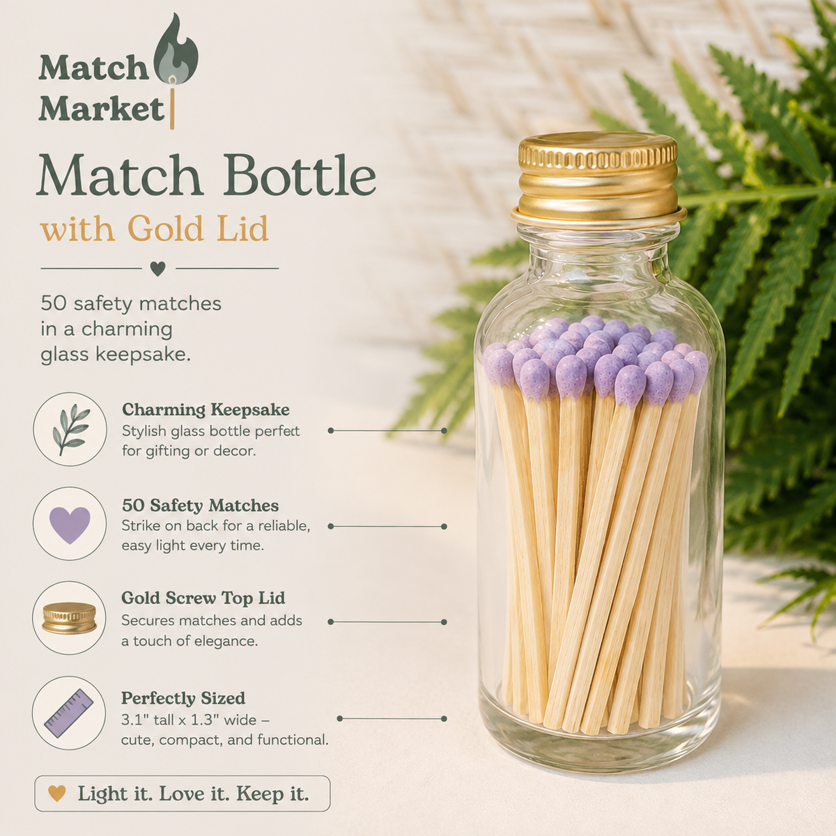 Christmas / Holidays Match Bottles w 50 2" Matches & striker: Happy Holidays / Candy Cane