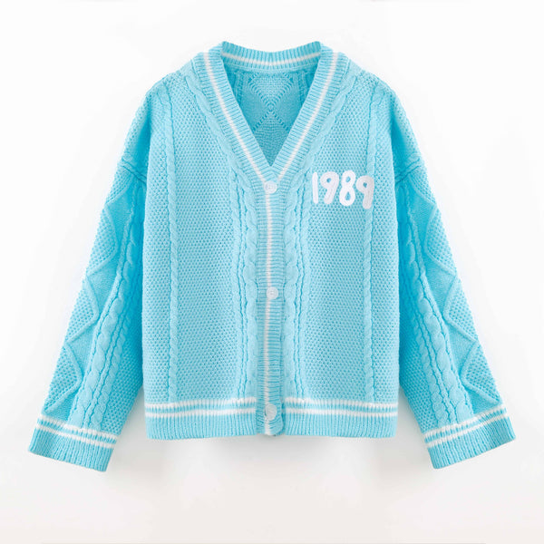 Swiftie blue knitted sweater cardigan