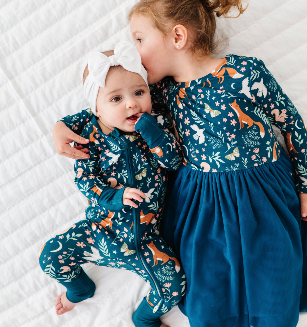 Baby Bamboo Pajamas - Bamboo Sleeper - Woodland - ALICE: 3-6m