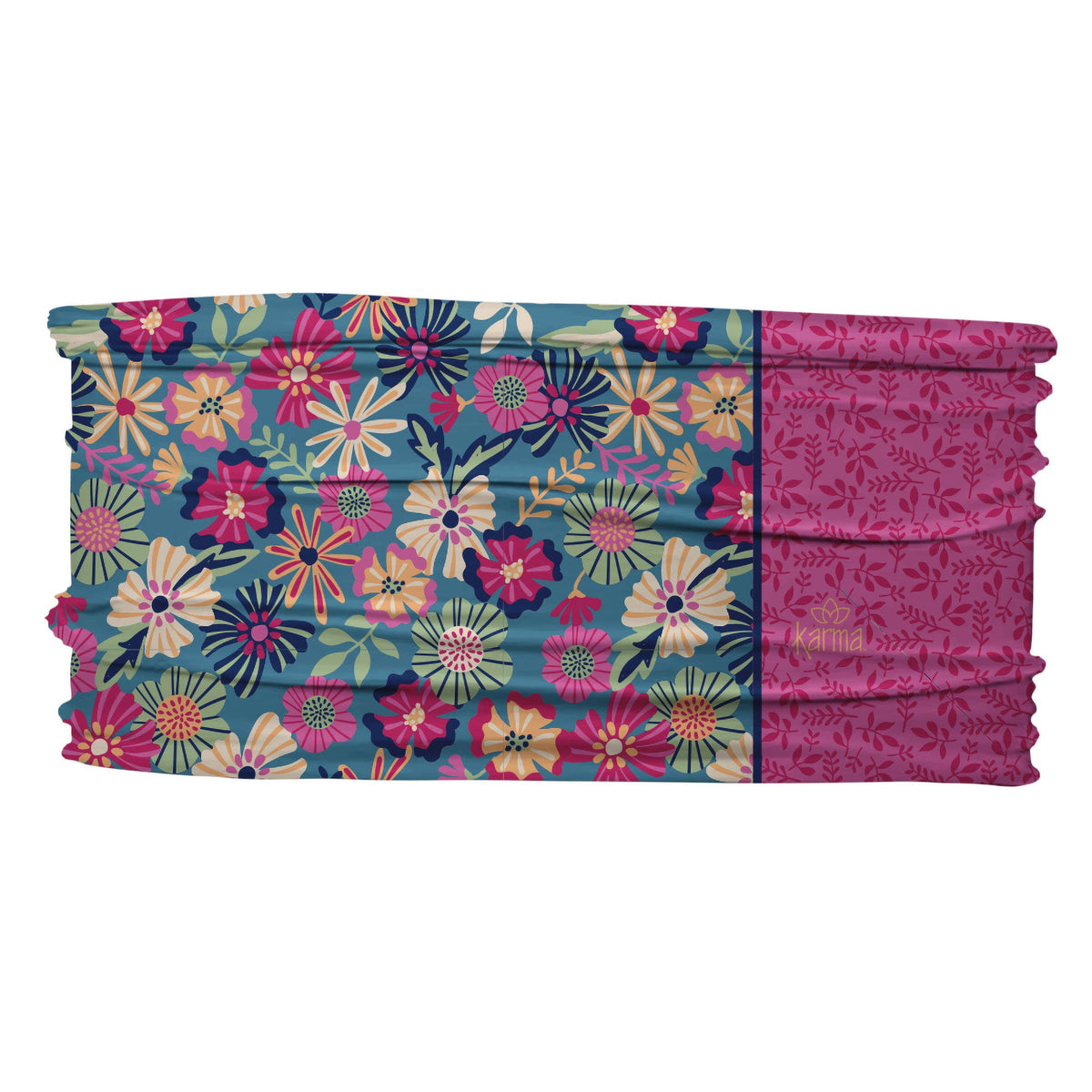 Thin Headband: Peach Split Floral